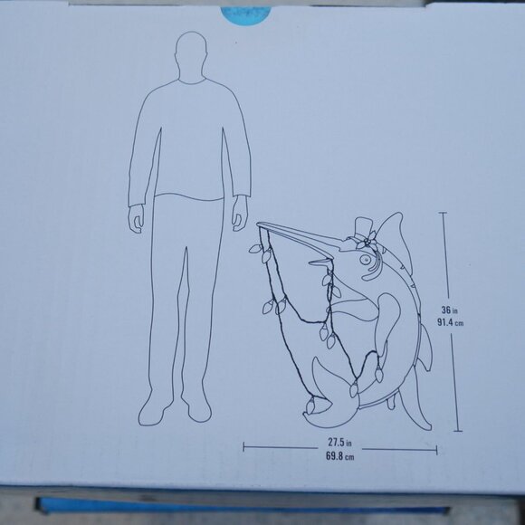 36in MARLIN Tinsel Longfin Saury LED Christmas Light Yard Sculpture 3 Ft Fishing - Picture 7 of 11